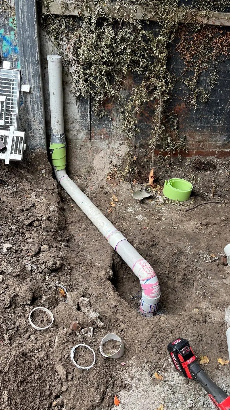 Downpipe turned into the ground and connected to underground drainage