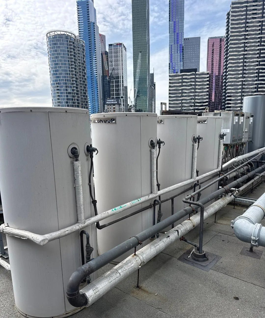 Rainwater capture and reuse tank on a poured base
